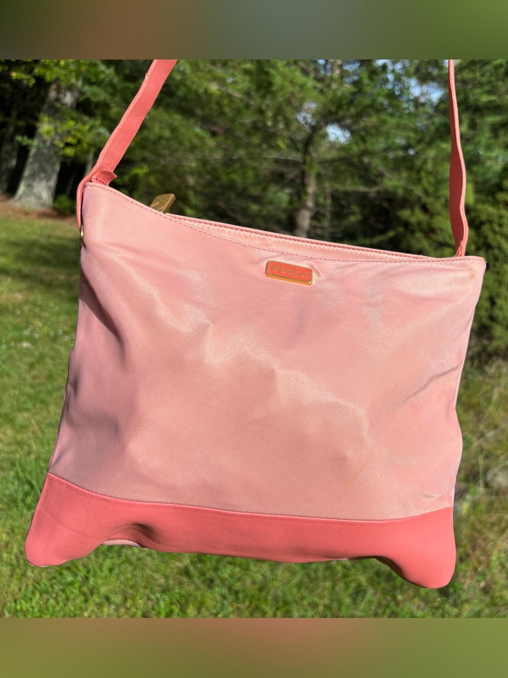 Furla Two-Tone Pink Crossbody Bag